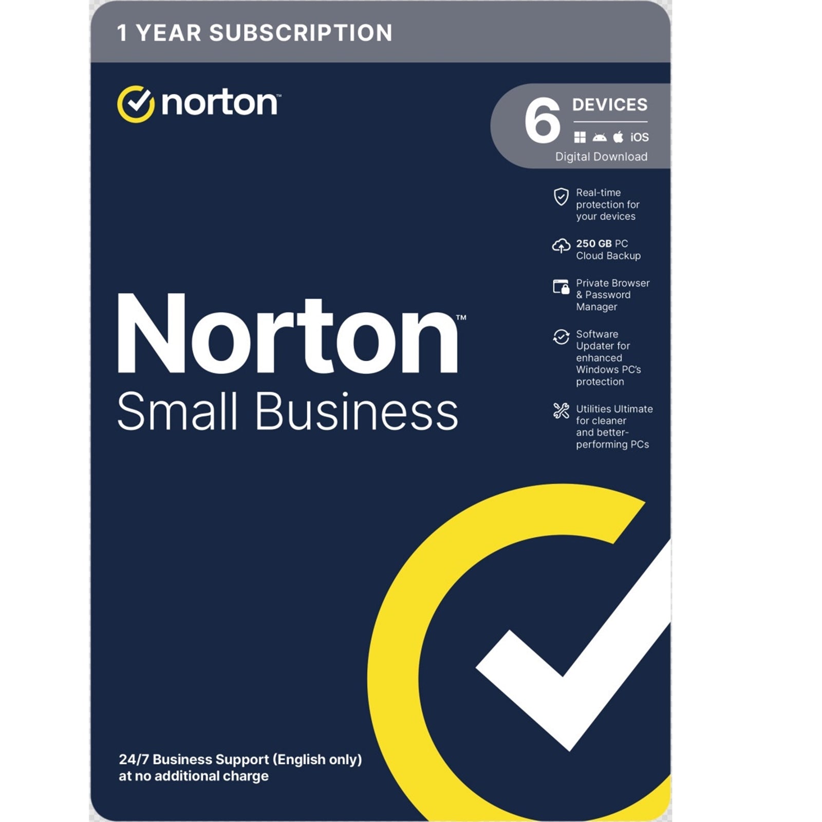 Norton Small Business, Antivirus Software, 6 Devices, 1-year Subscription, Includes 250GB of Cloud Storage, Dark Web Monitoring, Private Browser, 24/7 Business Support, Activation Code by email - ESD Norton Small Business, Antivirus Software, 6 Devices, 1-year Subscription, Includes 250GB of Cloud Storage, Dark Web Monitoring, Private Browser, 24/7 Business Support, Activation Code by email - ESD